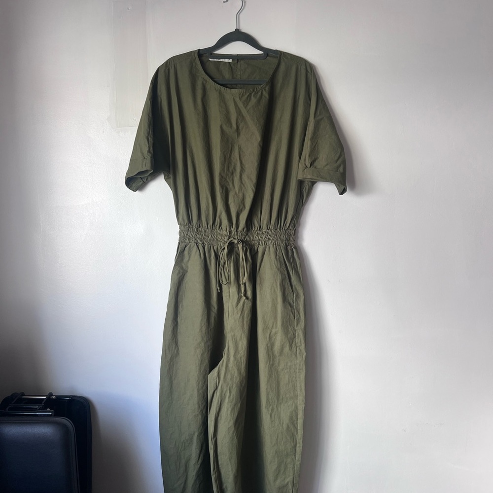 Chic Olive Wideleg Jumpsuit Anthropologie Stateside Jumpsuit Small